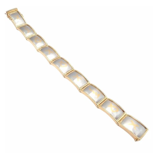 Vintage! Tiffany & Co Picasso 18k Yellow Gold Platinum Signature Panel Bracelet - Picture 13 of 14